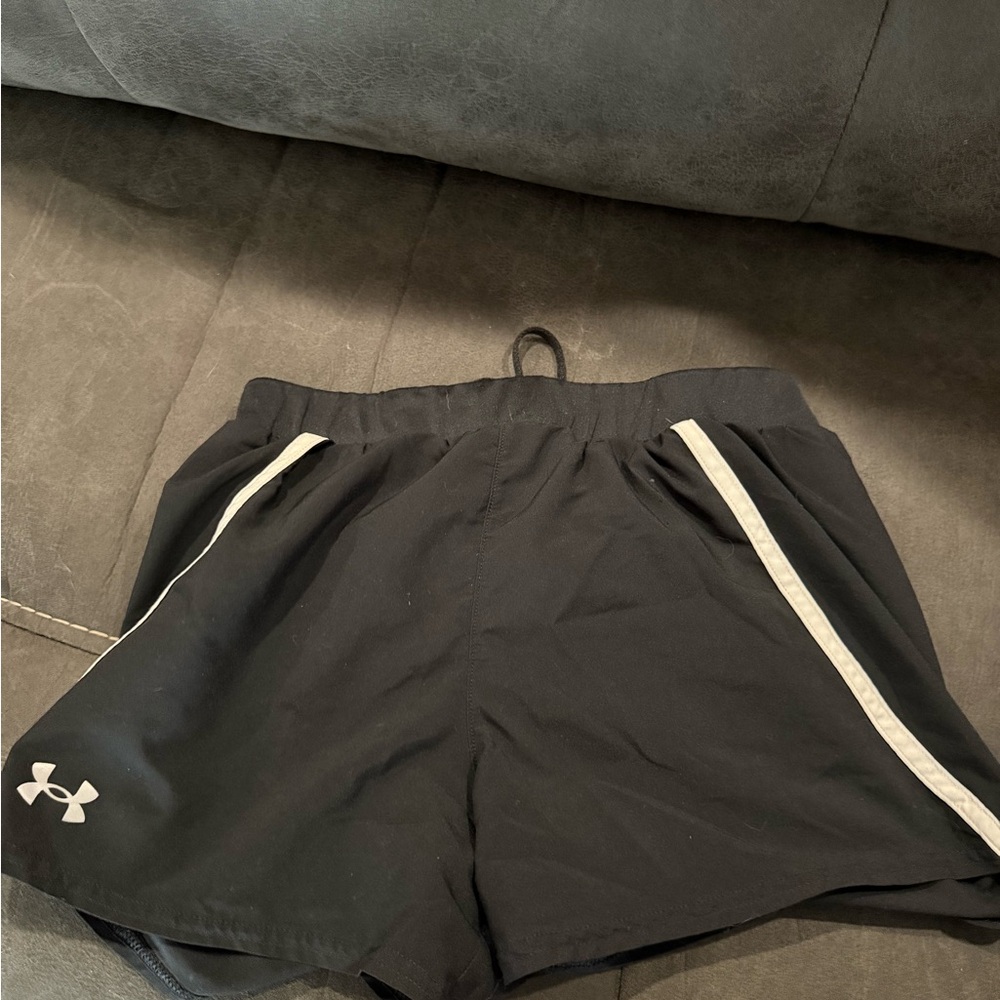 Under Armour Black Shorts with White Stripes